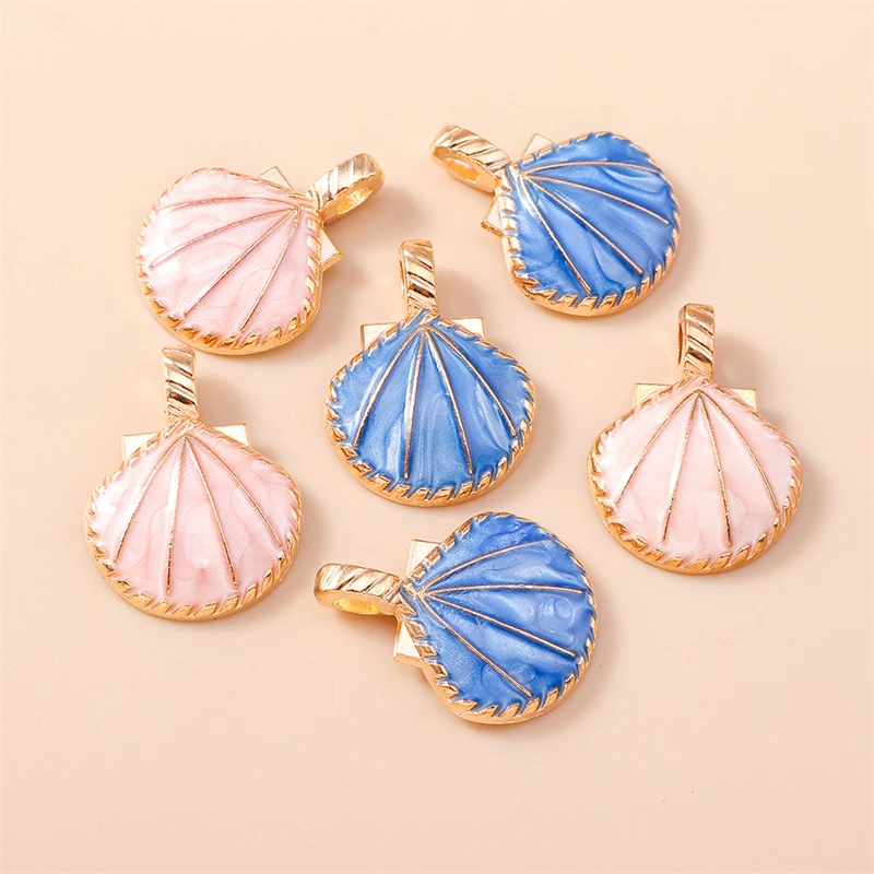 

20pcs 19x25mm Cute Enamel Shell Charms Pendants for Jewelry Making Necklaces Earrings Bracelets Accessories DIY Crafts Supplies