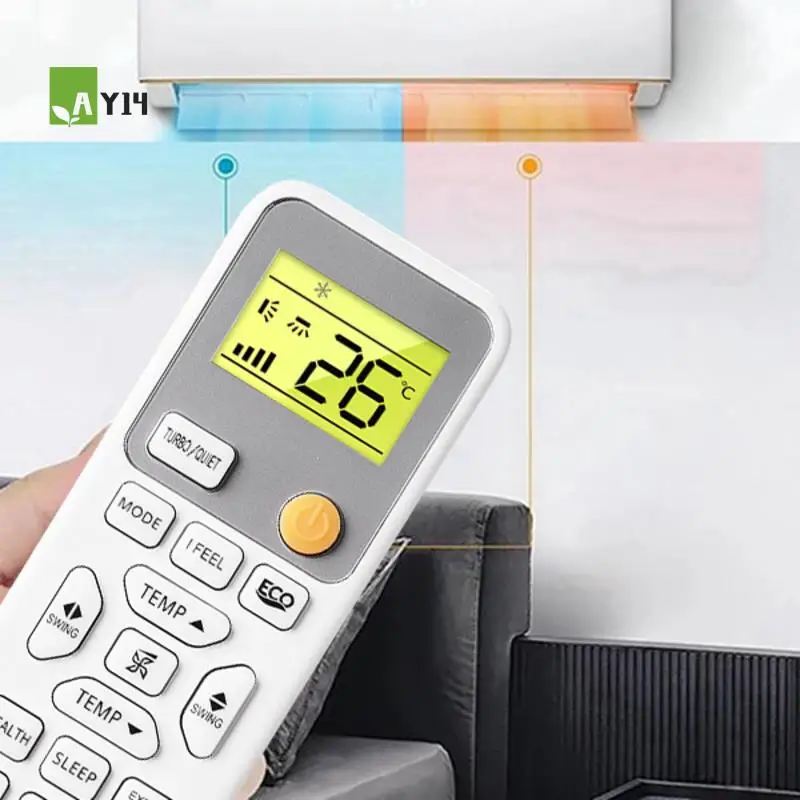 AY14 -For Haier Air Conditioner Remote Control With Backlight - Model 0010406609E For Heating And Cooling