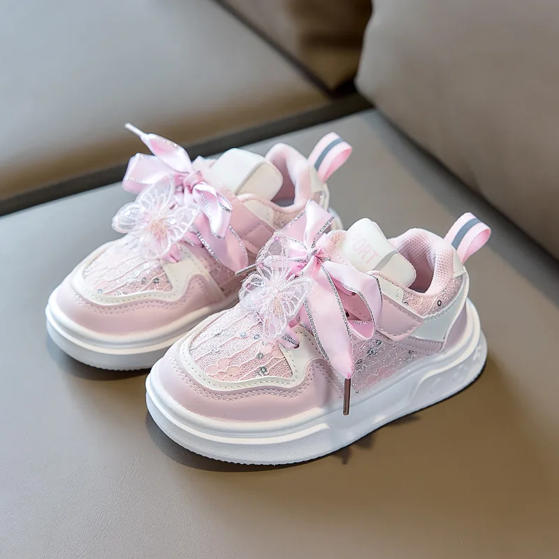 Туфли Fashion Girls' Shoes 2026 Spring New Sneakers Kids Simple Versatile Girls' Thick Soled Casual Shoes Кроссовки Женские