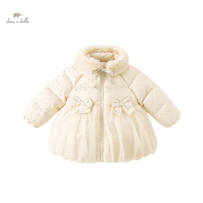 Dave Bella Children Girls Down Jacket 2023 Winter New Fashion Casual Padding Coat Noble Sweet Outerwear Party Outdoor DB4238146