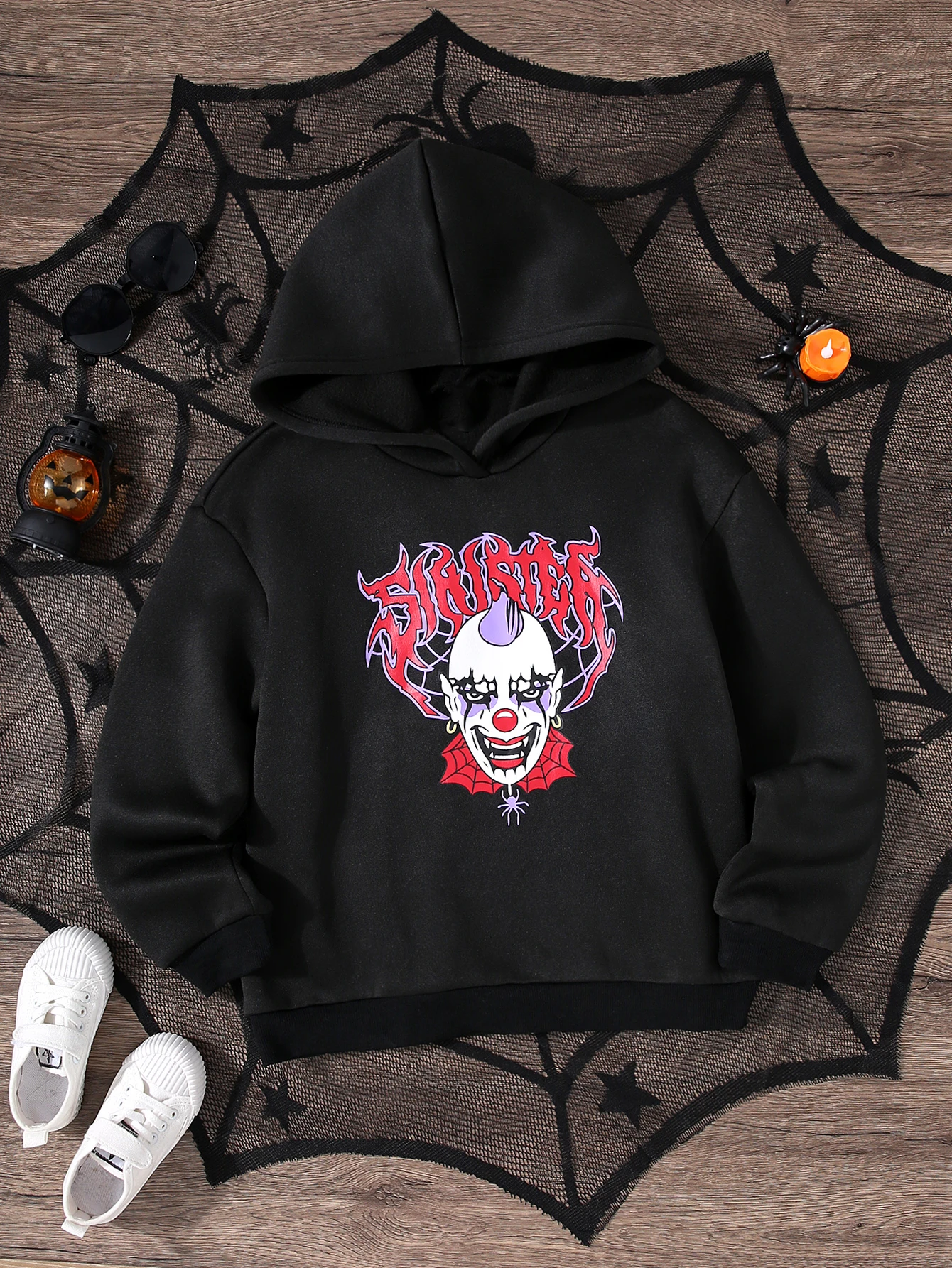 

Halloween Printed Pullover Hoodie Street Fashion Hip-Hop Style Long Sleeved Top Hooded Sweatshirt