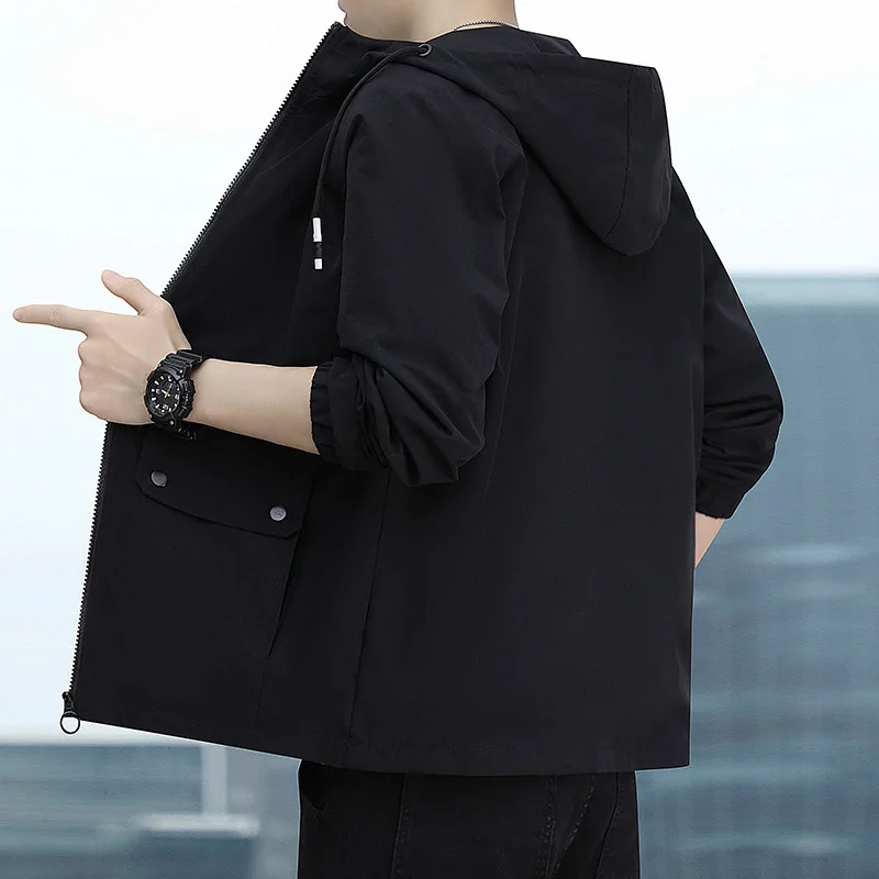 

Men's Hooded Long-Sleeved Jacket Trendy Sporty Loose Casual for Spring Autumn New Arrivals