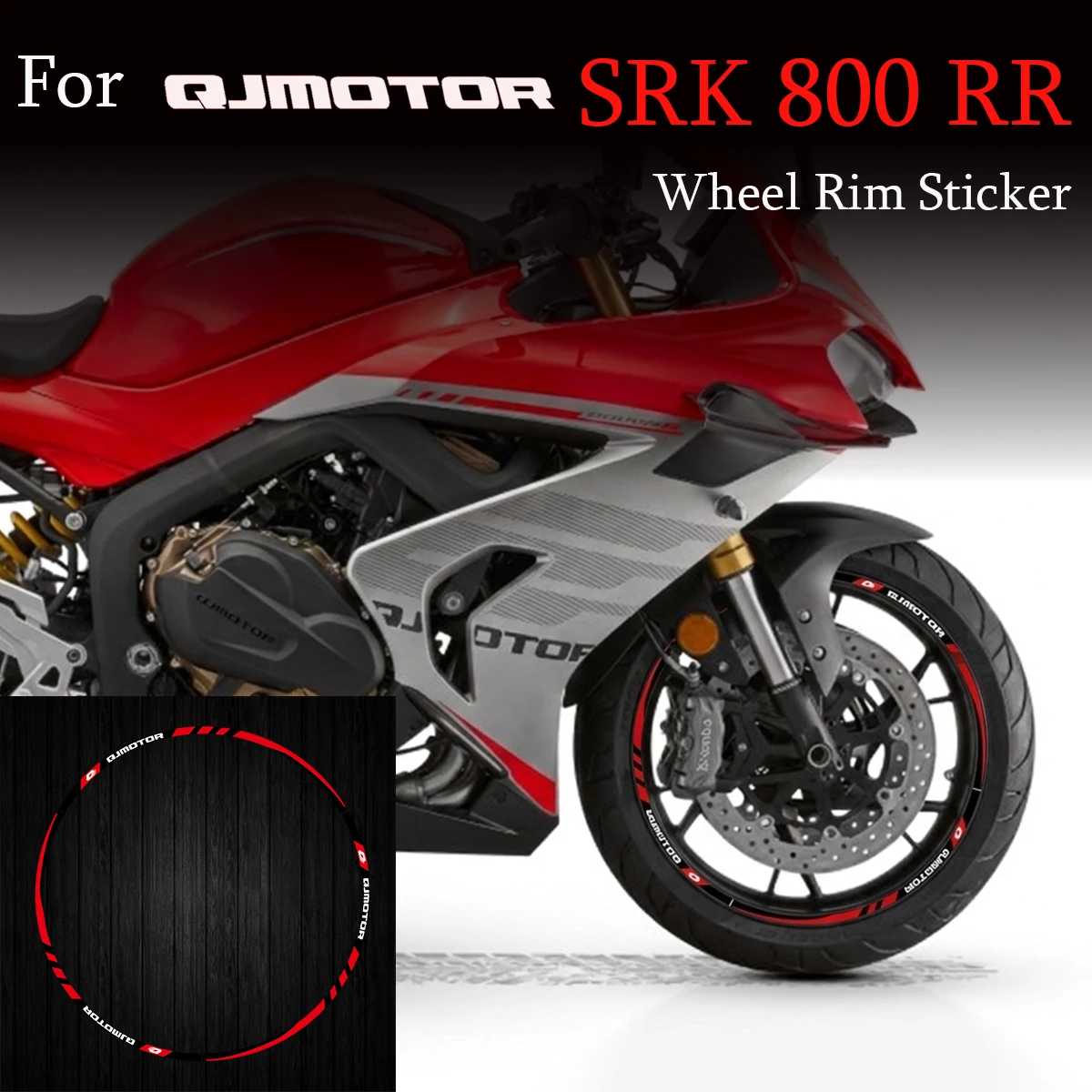 For QJMOTOR SRK 800 RR 600 RS 17 Inch Wheel Hub Inner Rim Stripe Tape Stickers Motorcycle Accessories Vinyl Reflective Decals