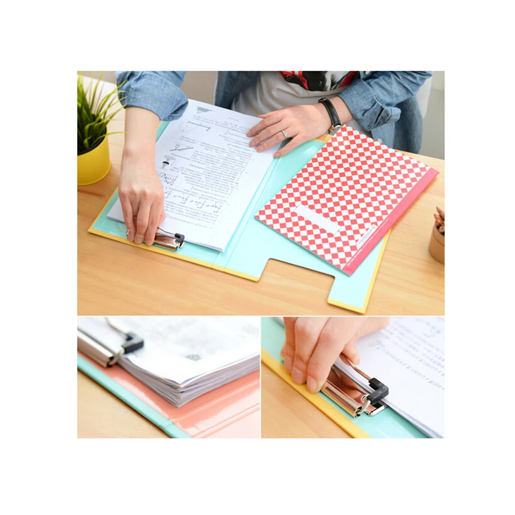 

A4 Office Stationery Double Clip Document File Folder Data Paper Clipboard Multifunctional Storage Folder For Files