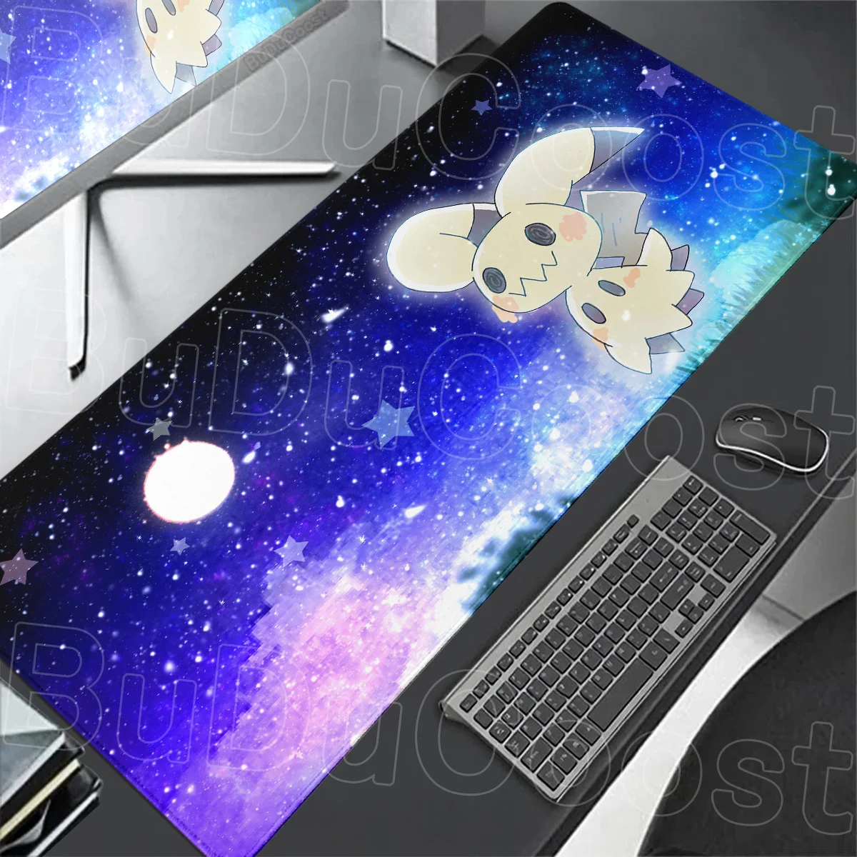 Pokemon Cartoon Mousepad with Lock Edge Rubber Table Mat HD Large Carpet 30x60cm Cute Mimikyu Laptop Non-slip Gamer Keyboard Pad