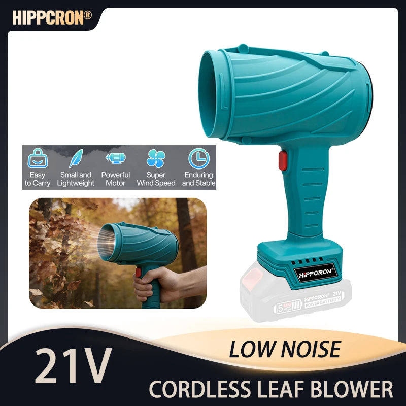 

Hippcron 21v Cordless Leaf Blower 31000RPM Pure Copper Motor Low Noise Cleaning Fallen Leaves Snow Without Battery