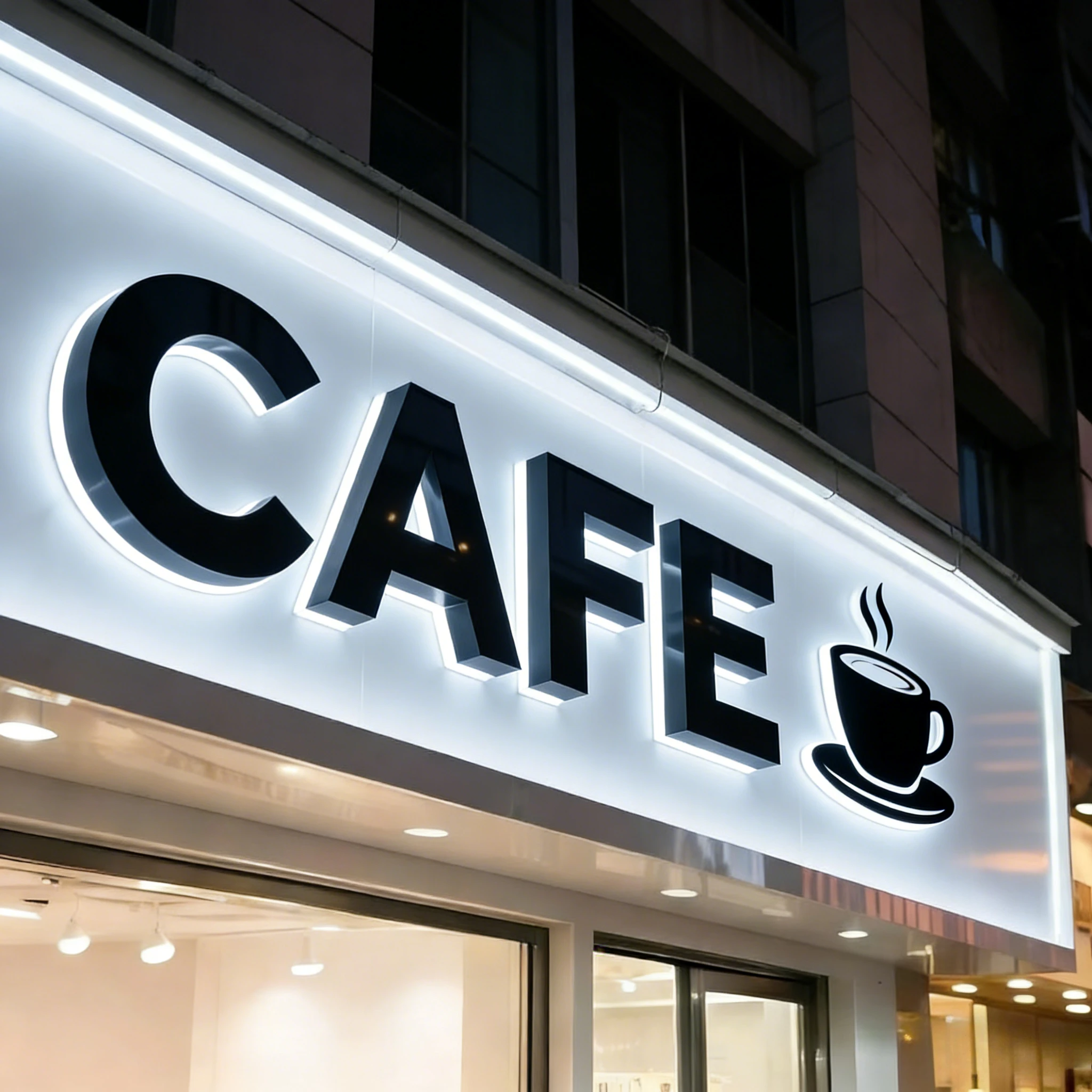 Custom 3D Metal Letter LED Wall Logo - Backlit Halo Front Lit Coffee Shop Cafe Signage Business Decor for Outdoor Indoor Cafe