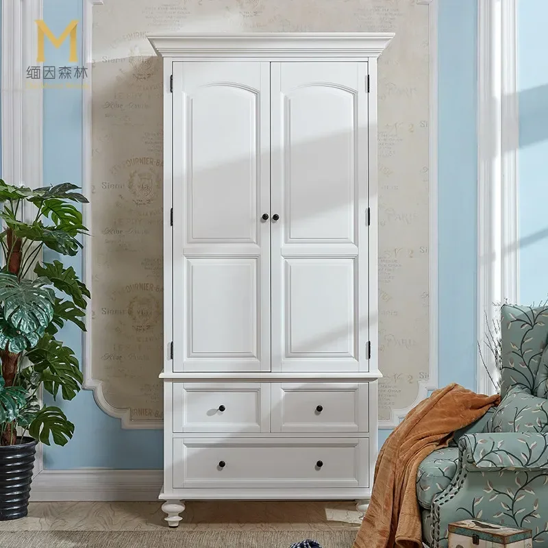 Pure Solid Wood American Wardrobe Environmentally Friendly Water-based Paint European Master Bedroom Wardrobeb21