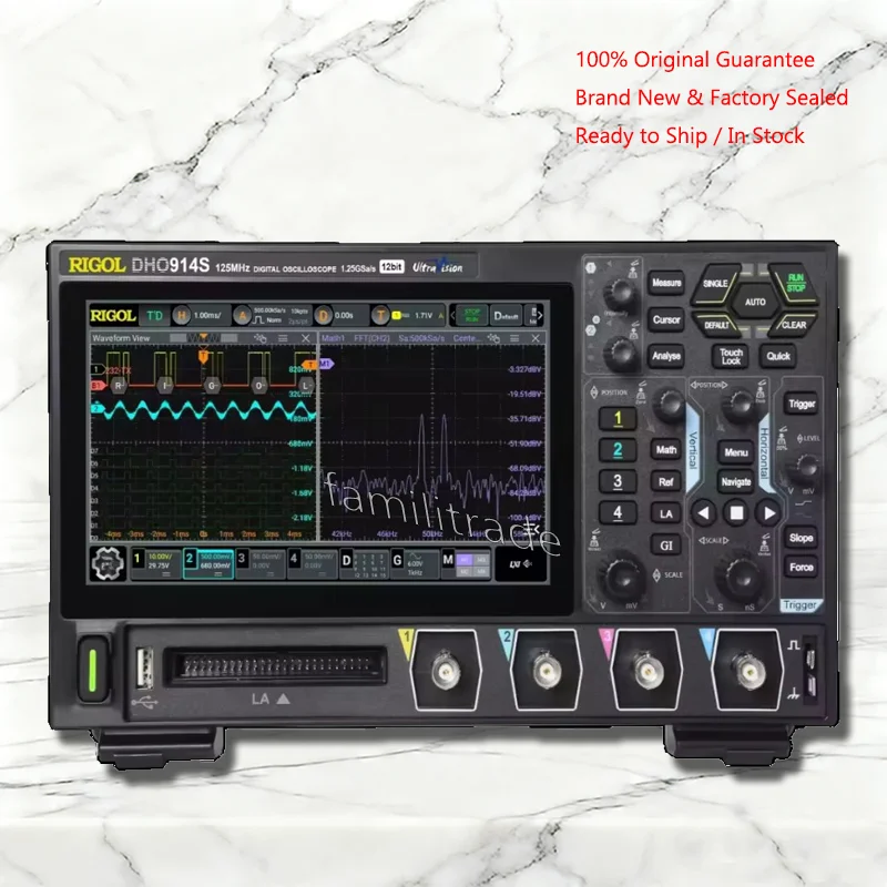 RIGOL DHO914S High-Resolution Mixed Signal Oscilloscope – Ultra-Portable DHO900 Series 125MHz 4CH 1.25GSa/s 12bit  Precision