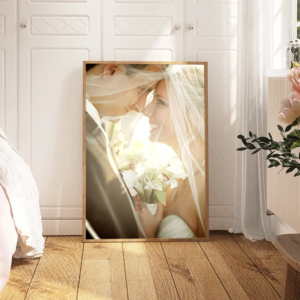 Pittura su tela personalizzata Matrimonio moderno Vita familiare Foto e dimensioni Poster e stampe personalizzati Wall Art Home Living Room Decor