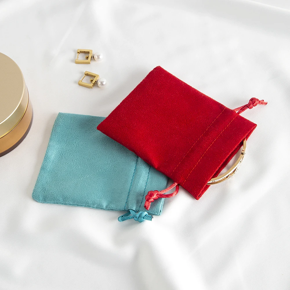 10 Stück Schmuck-Geschenkbeutel, Flanell, Samt, Wildleder, Kordelzug, Verpackung, Organizer, Beutel, Hochzeitsbevorzugungen, Süßigkeiten, Goodie, Babyparty-Aufbewahrung – Detail 9