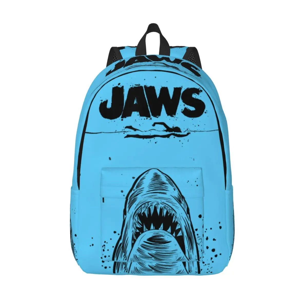 

Jaws 50th Anniversary Poster Fashion Backpack Durable High School Work Shark Sketch Daypack for Men Women College Shoulder Bag