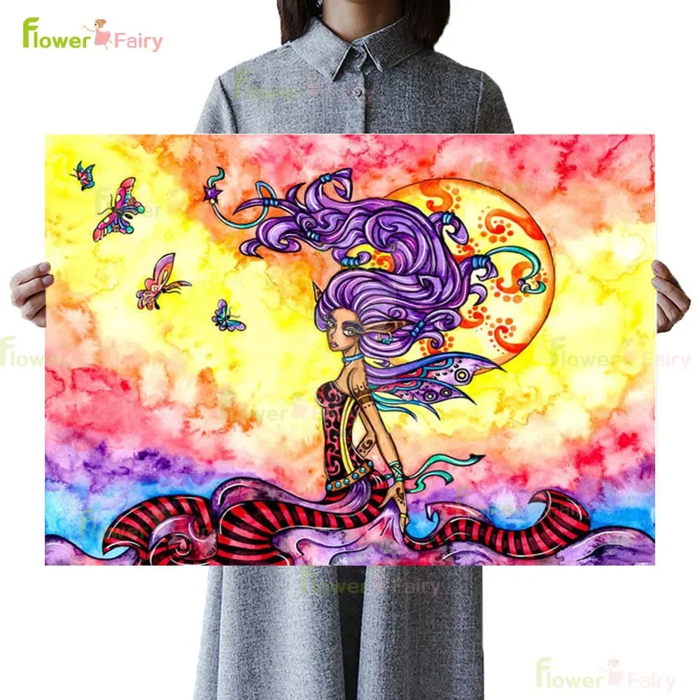 Flora Fairy of Earth Goddess Elf Jasmin Poster Prints Wall Art Canvas Painting Home Decor Wall Pictures For Living Room Unframed