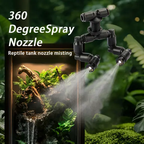 Universal Misting Nozzle 360°Rotatable Fogger Sprayer Reptile Terrarium Rainforest Vivarium Humidity Irrigation System Nozzle