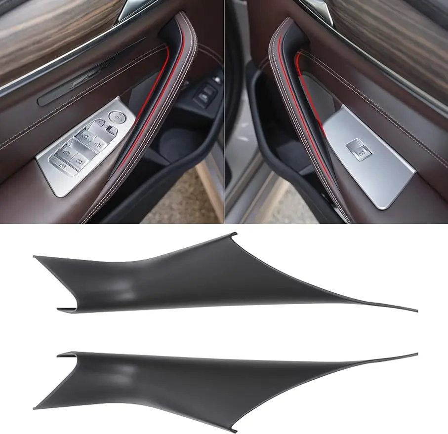 Black Carbon Interior Door Handle Gloves Suitable For BMW 5 Series G30 G31 2018-2023