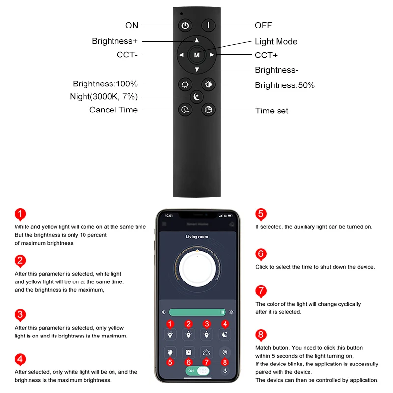 Imagem -06 - Céu Regulável Conduziu a Luz de Teto rc App Controle 42w 24 Moderno Painel Luz Ac110v220v Decoração Interior Lustre Quarto