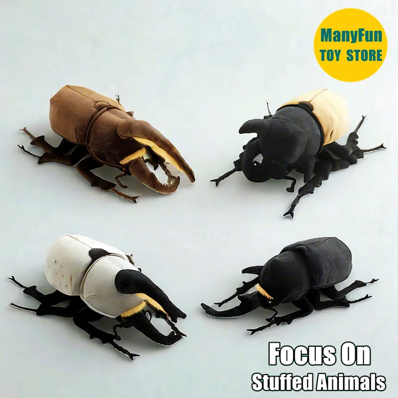 Realistic Hercules Beetle Plush Toy Ghost Rhino Beetle Plushie Atlas Beetle Peluche Simulation Five-horned Beetle Stuffed Animal