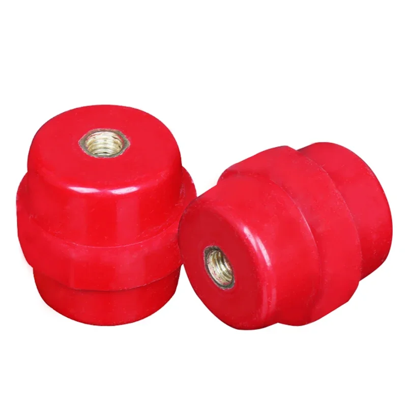 Height 20~76mm Diameter 15~27mm SM Red Resin Enhanced Water Resistant Busbar Support Insulator SM-20 25 30 35 38 40 45 51 60 76