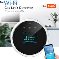 Clear LCD Display Gas Leak Detector with Natural Gas Alarm Sensor and Intelligent Detection for Tuya Smart Wifi