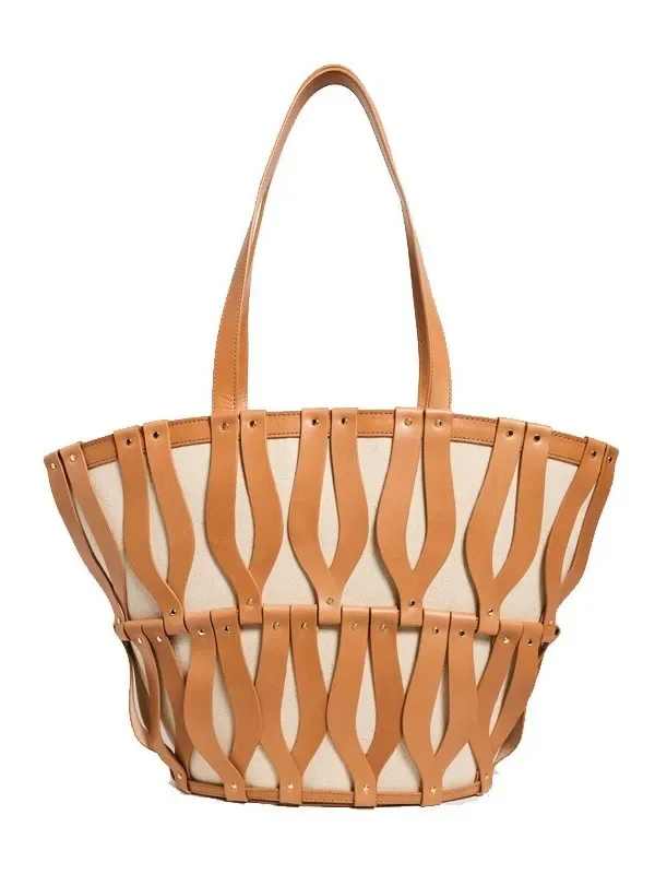 Summer Fishing Net Bag Beach Handbag for Women Woven Aesthetic Hollow Out Design Niche Single Shoulder Portable Commuting Bags
