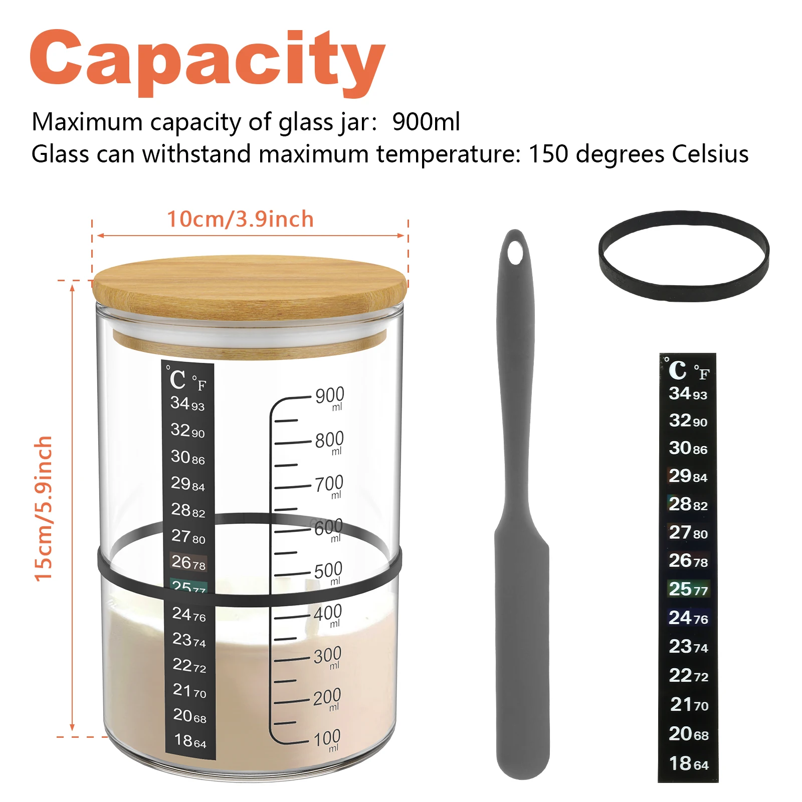 Zuurdesem Starter Jar Kit Zuurdesem Starter Container Bakken Gisting Pot Voedsel Opslag Pot Keuken Brood Bakken Accessoires