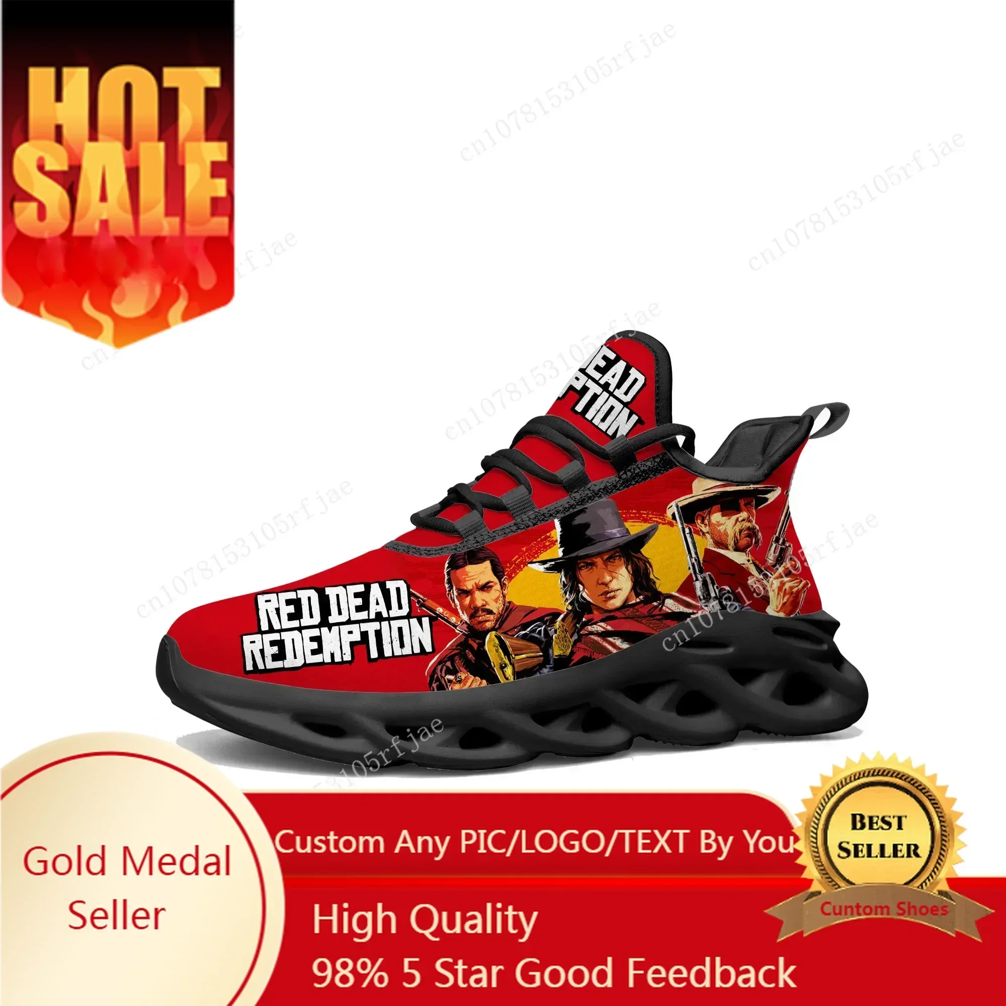 

Video Game Red Dead Redemption Flats Sneakers Mens Womens Sports Running Shoes Tailor Made Lace Up Shoes