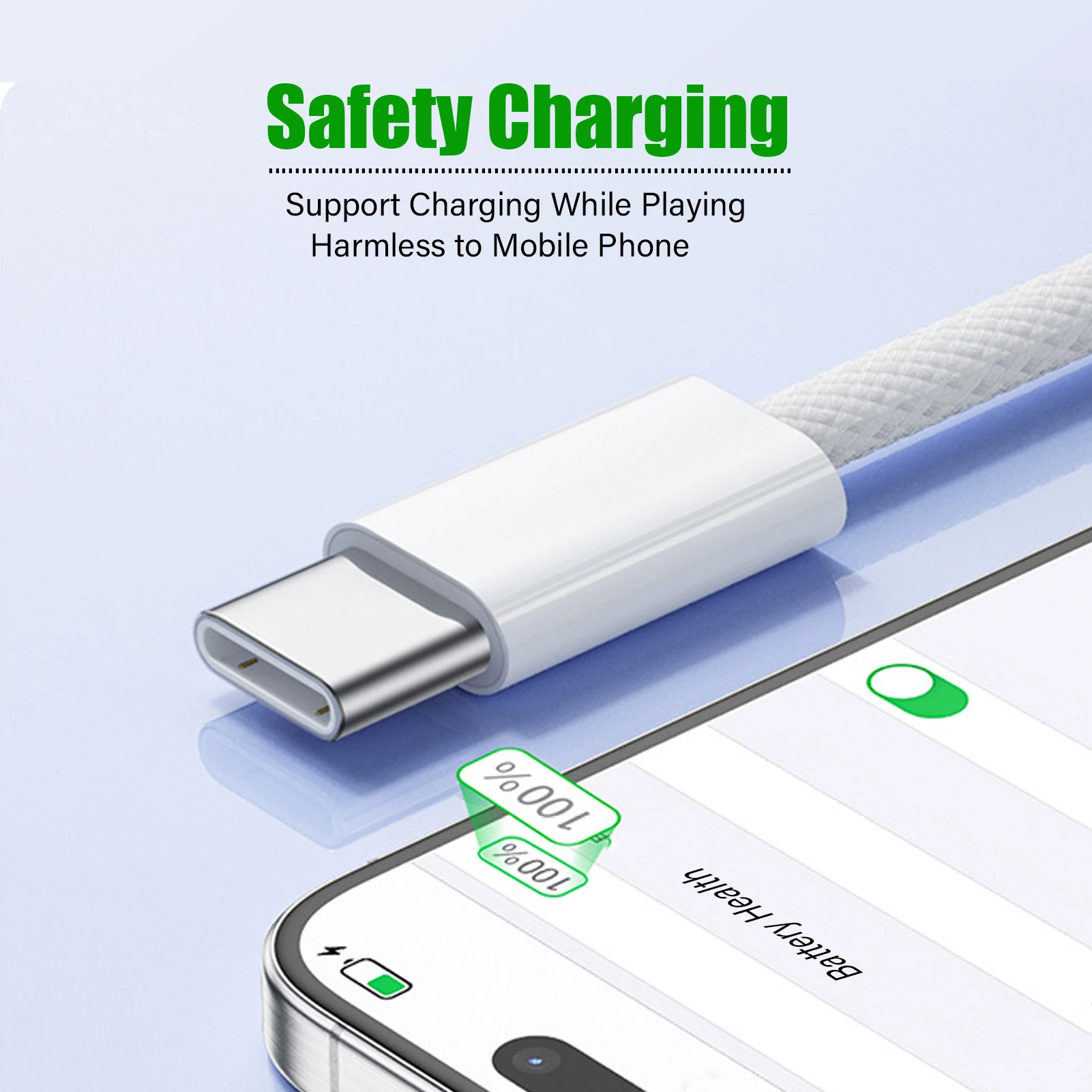 

PD 60W USB C Type C Cable for Apple IPhone 16 17 Pro Max Data Cord for Samsung Honor Xiaomi USB-C Weaving Cable Braided Sim Pin