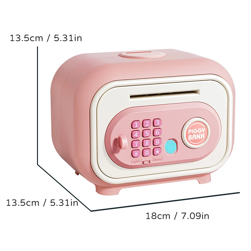 Electronic Piggy Bank Children Safe Cash Money Bank Mini ATM With Password Banknote House Saving Period for Kids 3 Year Gifts