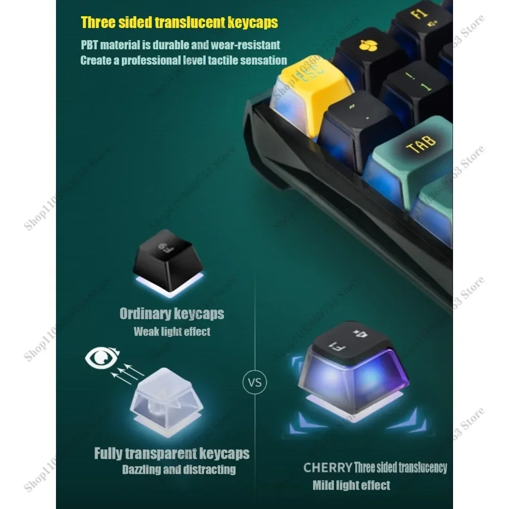 ポケモンアニメキーキャップ DIY カスタマイズされた三面半透明チェリー高さメカニカルキーボードキーキャップ 109 キー/セットおもちゃギフト