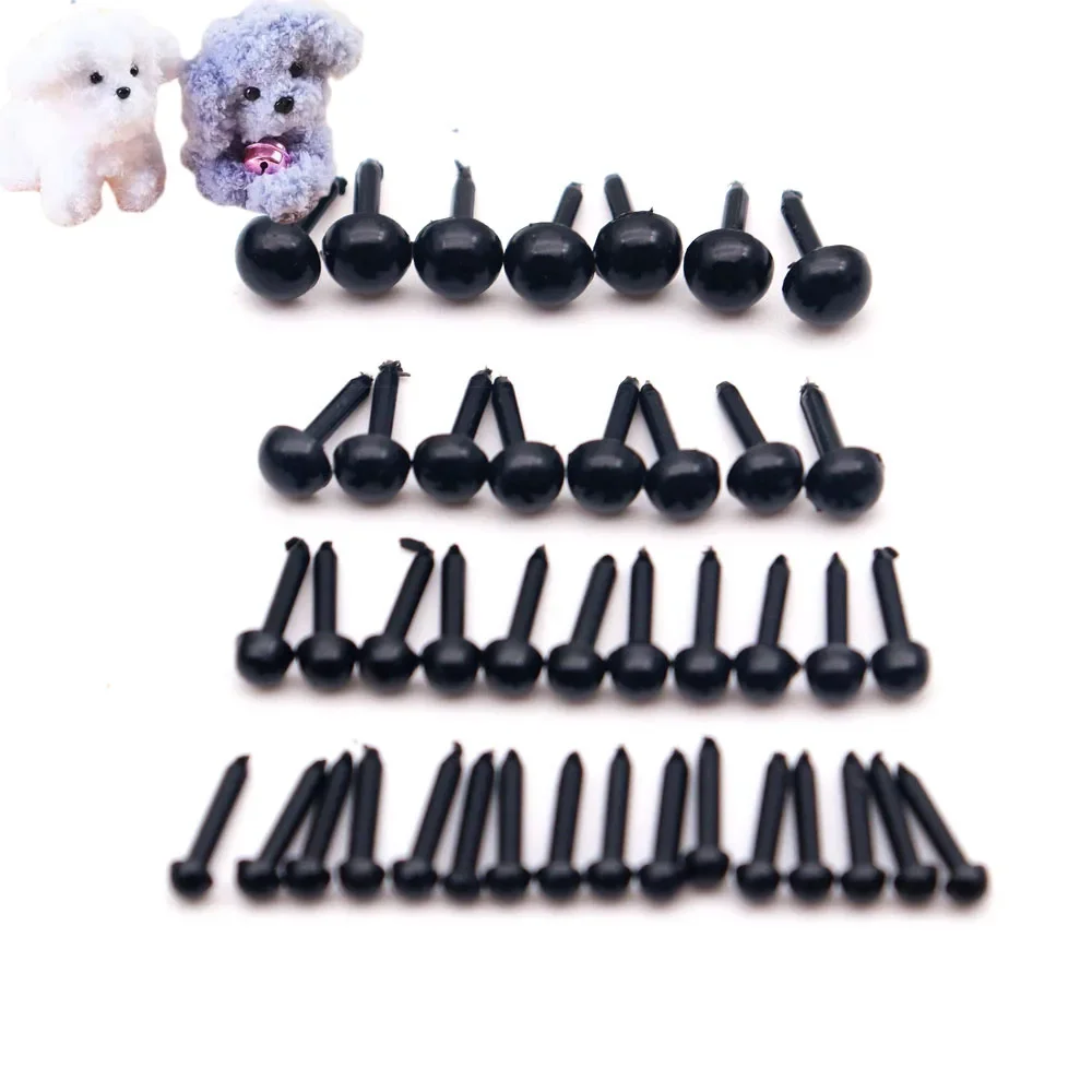 200pcs Black 3/4/5/6MM Safety Plastic Eyes Eyeballs Needle Felting DIY Crafts Teddy Bear Soft Toy Animal Doll Making Accessories