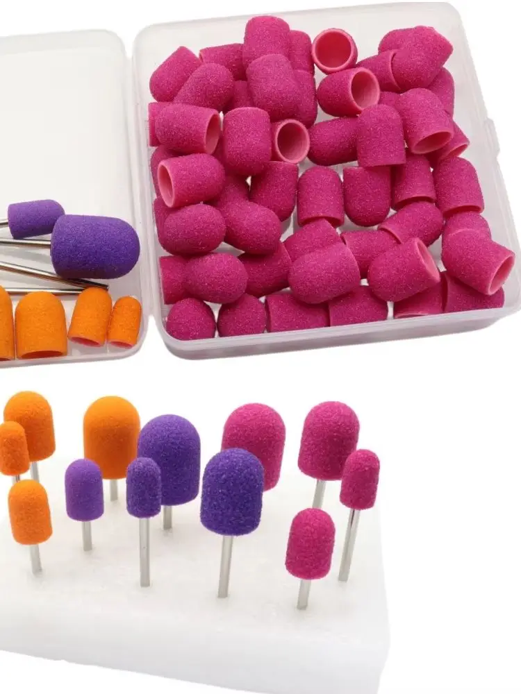 50-teiliges Nagelbohrer-Schleifkappen-Set mit Dorn – 4 Größen (5mm-13mm) für Maniküre, Pediküre, Hornhautentferner & Nagelpolierer – Detail 6