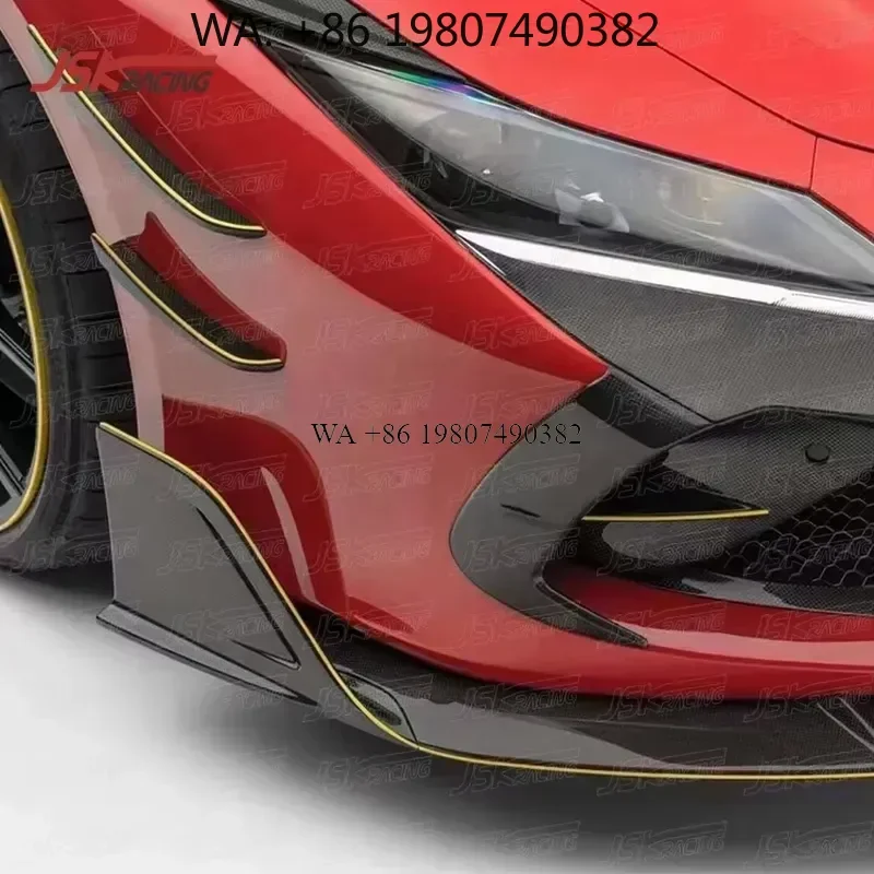 Wmwmnu M Style Dry Carbon Fiber Front Lip Spoiler for F8 Tributo 2019 2020 2021 Car Body Kit Bumper Chin Splitter