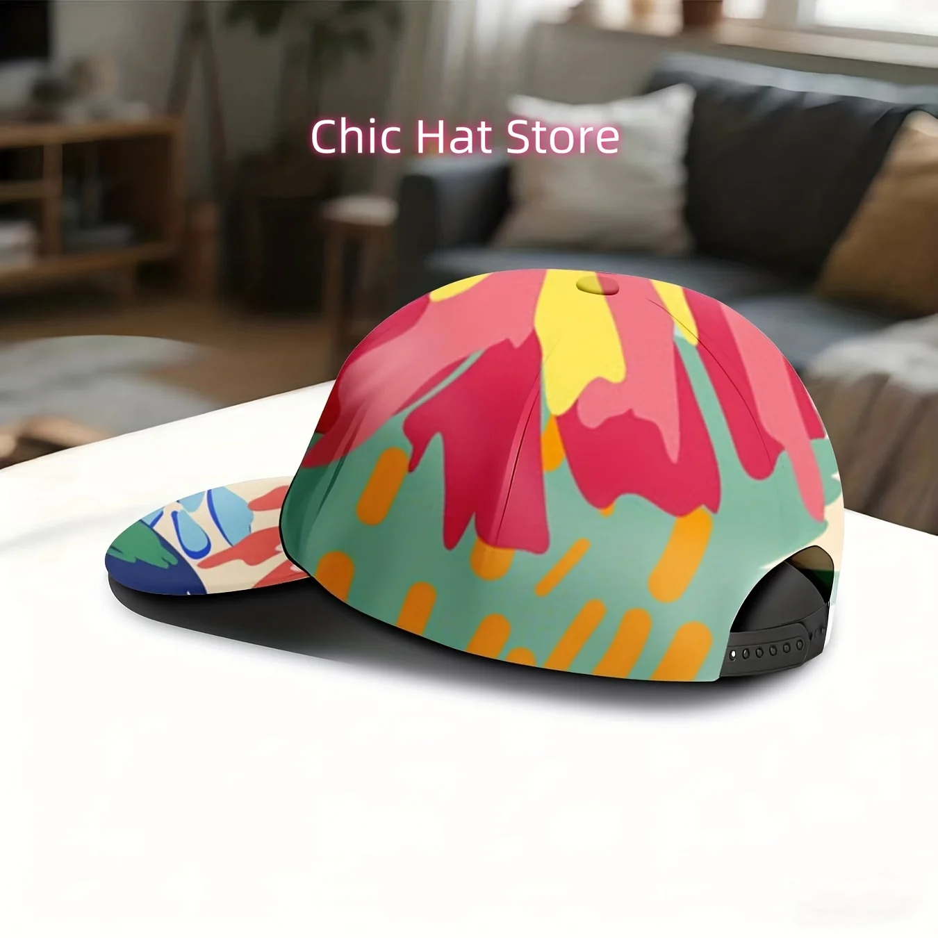 Baseball Cap with Tropical Flower Design, Perfect for Summer Holidays, Beach Trips, And Sun Protection. Unisex And Adjustable, I