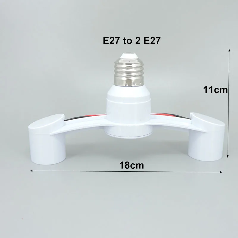 2 Heads Splitter E27 to 2 e27 LED Lamp base Converter Socket Holder led light 2 way bulb power Adapter Lamp Extended Light