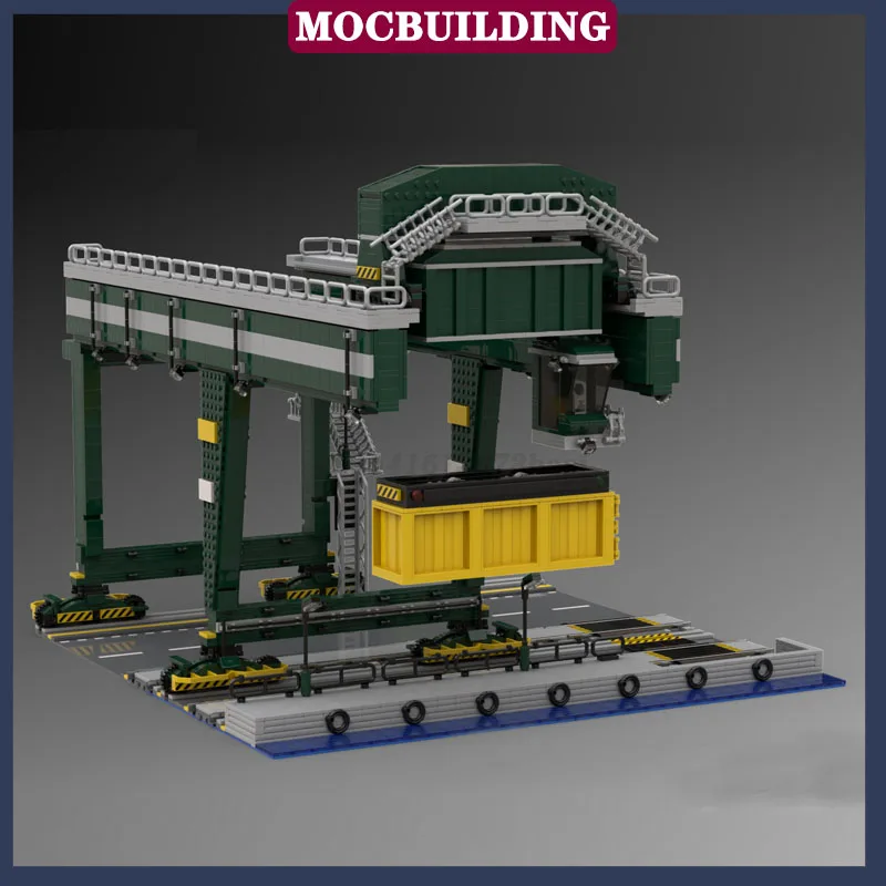 MOC City Train Container Crane Model Building Block Set Port Building Collection Toy Christmas Gift