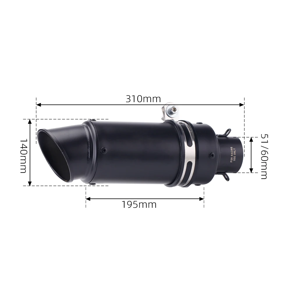 51mm 60mm Universal Motorcycle Exhaust Silencer Pipe Carbon Muffler With DB killer For Z400 R25 MT03 ninja400 NVX155 GSXR150 PCX
