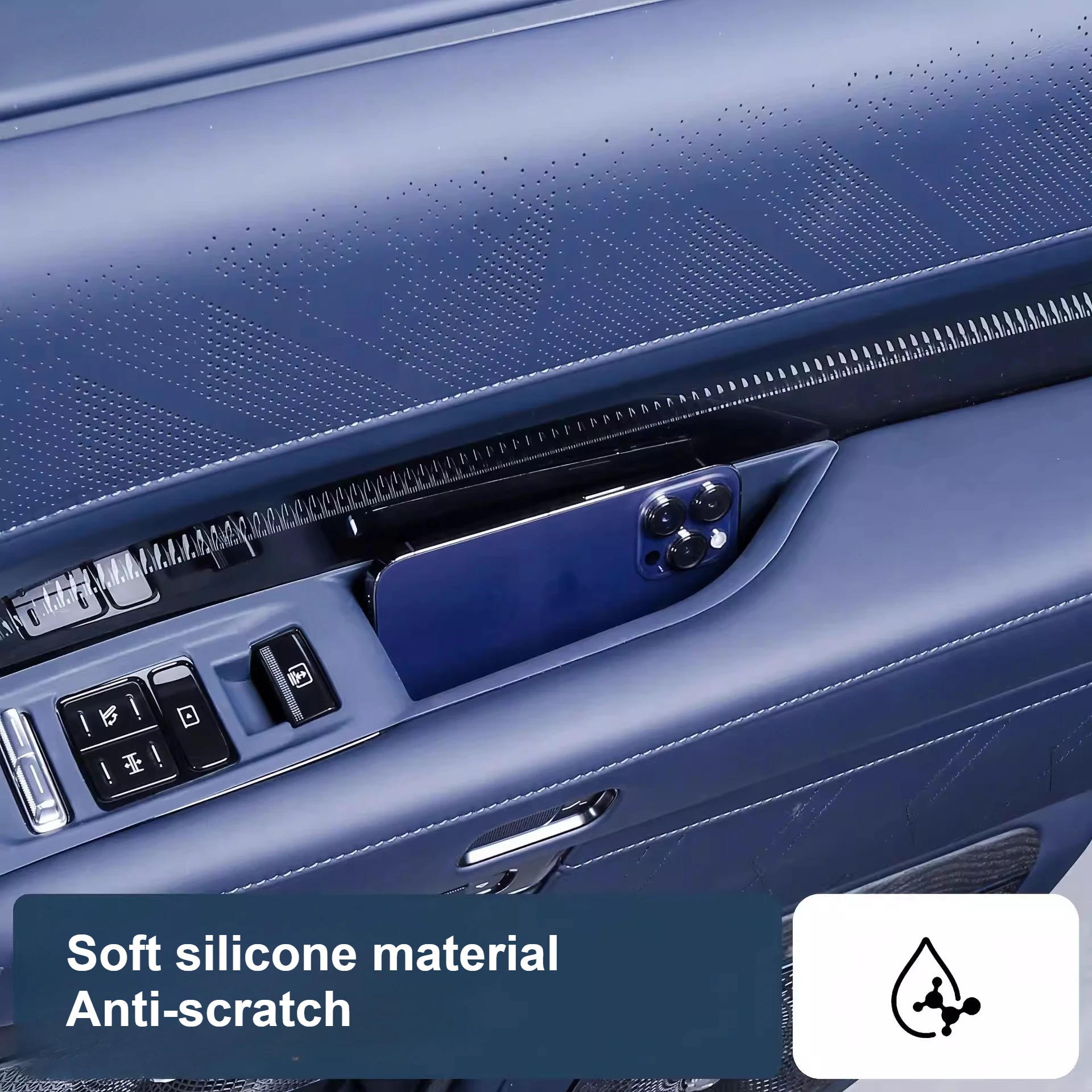 

Car Door Window Lifting Panel Silicone Pad Anti-scratch Four Door Handle Storage Box Protecitve Mats For Zeekr 9X 2025 2026