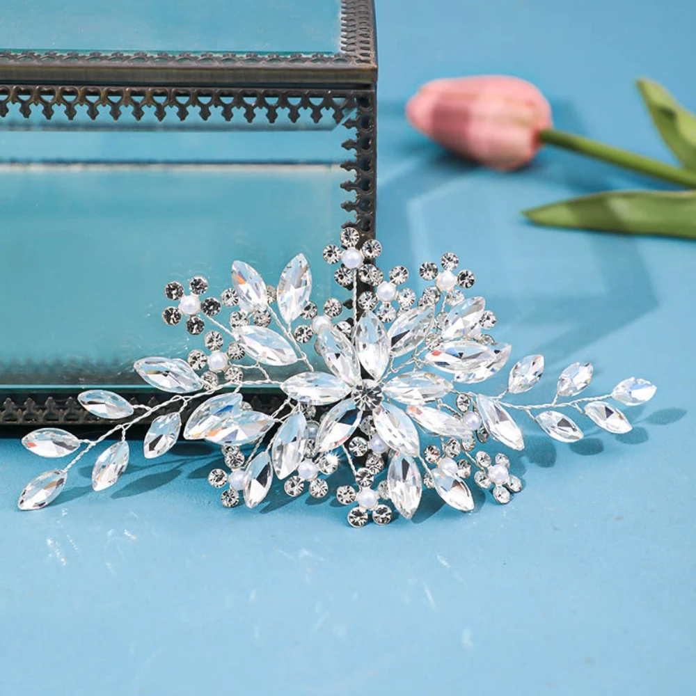 Handmade Crystal Hair Vine Headband Hairband For Women Rhinestone Bridal Wedding Hair Accessories Jewelry Vine Headband Hairband