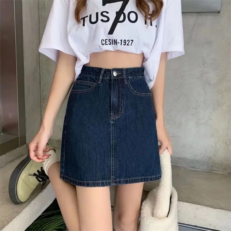 Feynzz Fashion New Summer Women High Waist Button Wigh Leg Jeans Shorts Casual Female Loose Fit Blue Denim Shorts