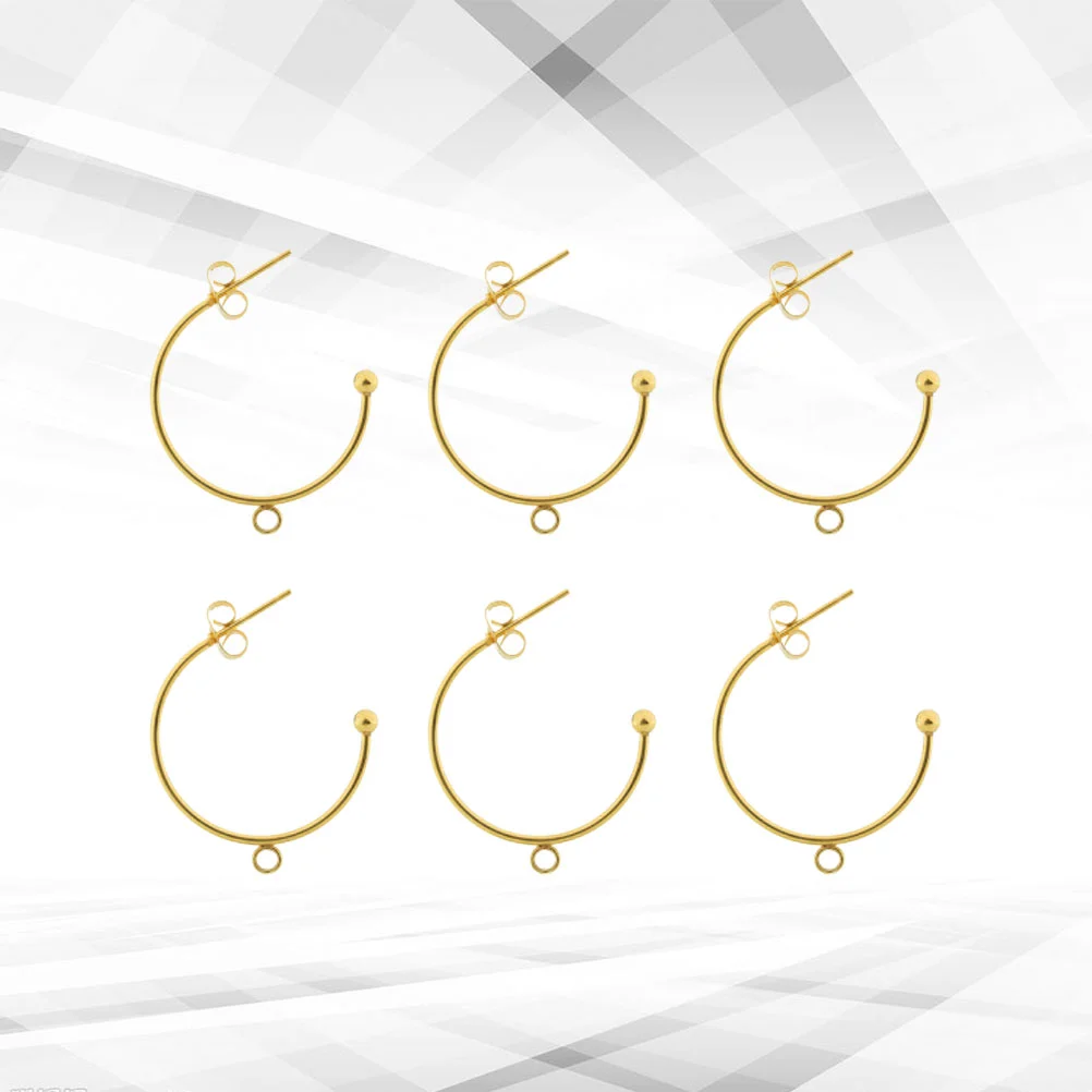 

6 Pcs Jewelry Finding for Earring Gold Plated Earrings DIY Hanging Metal Beading Hoop