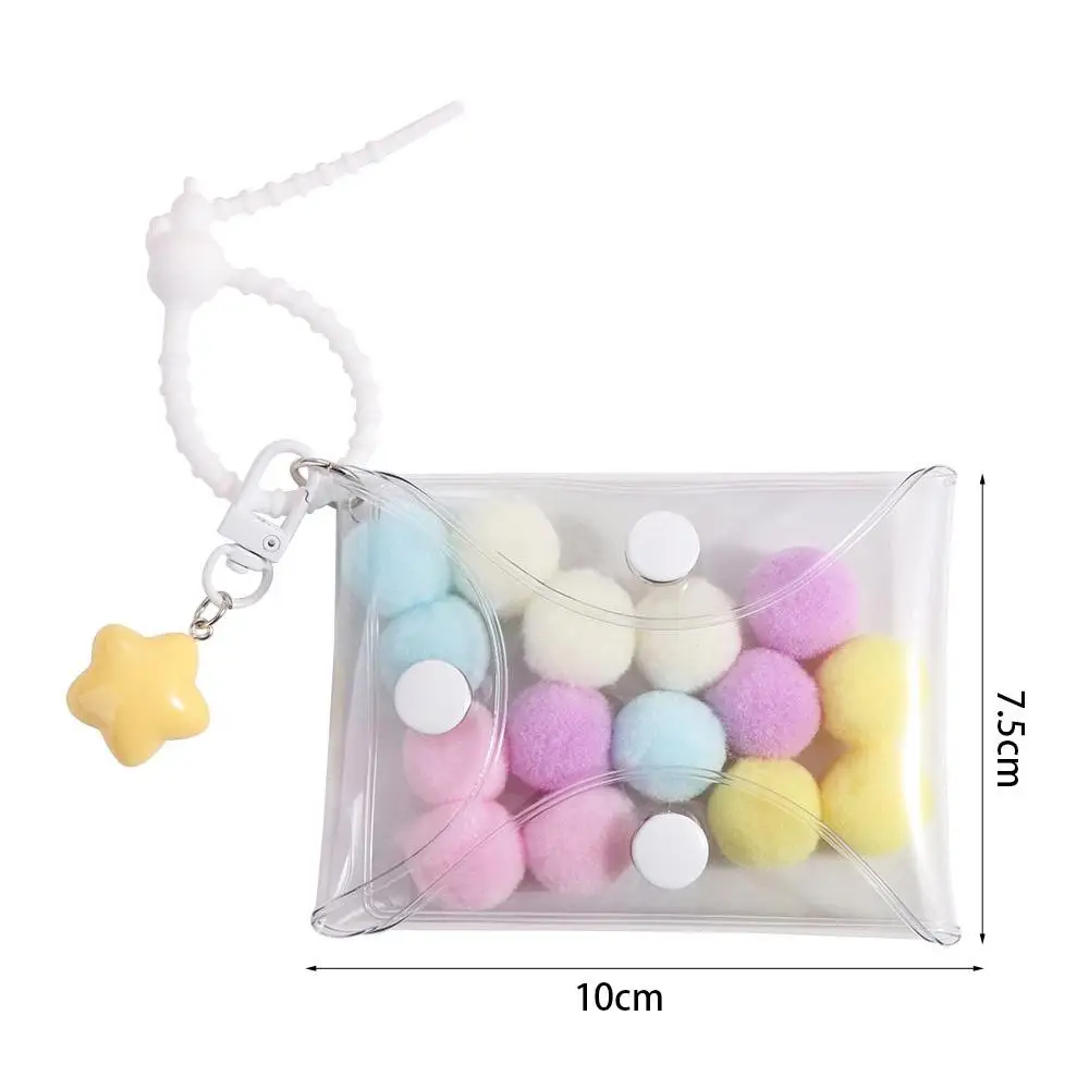 Star Keychain Badge Storage Bags Protective Sleeve Transparent Idol Card Display Bag PVC Clear Card Storage Case Bag Accessories