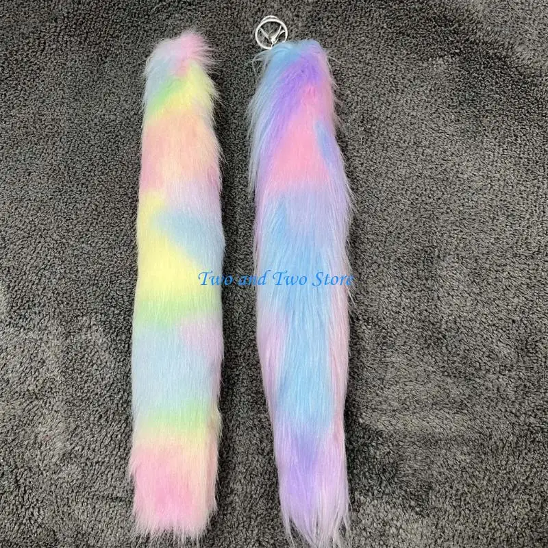 HX6F 40CM/25cm FAUX FOXY TAIL KECKCHAMIGN ORNAMENT