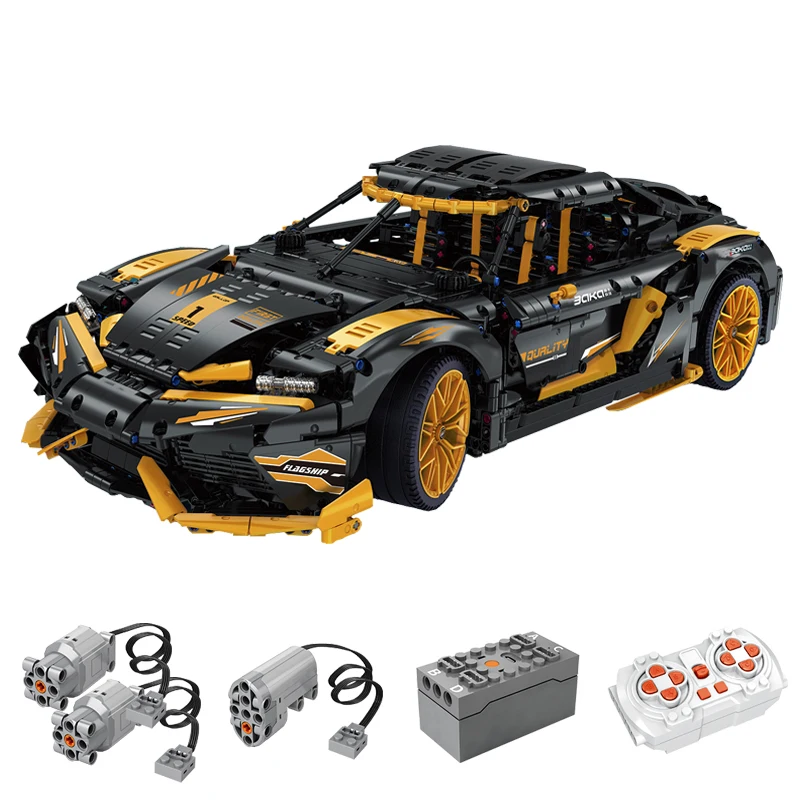 

В НАЛИЧИИ MOC Технический гоночный автомобиль с дистанционным управлением, строительные блоки, кирпичи, сборка моделей, игрушки для детей, подарочный набор на день рождения