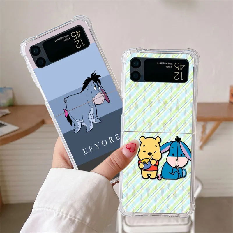 Disney Bear Winnie eeyore Air Bags Bag Funda Silicone Phone Case for Samsung Galaxy zflip Z Flip 3 Z Flip 4 5G ZFlip3 ZFlip4