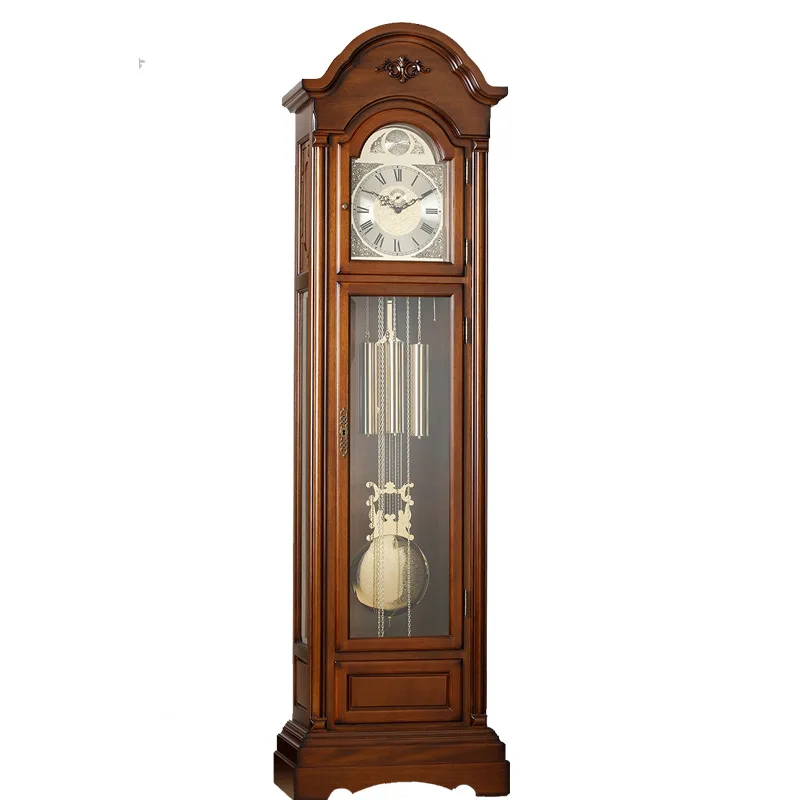 Classical living room swinging standing clock, European-style German movement, American luxury retro clock