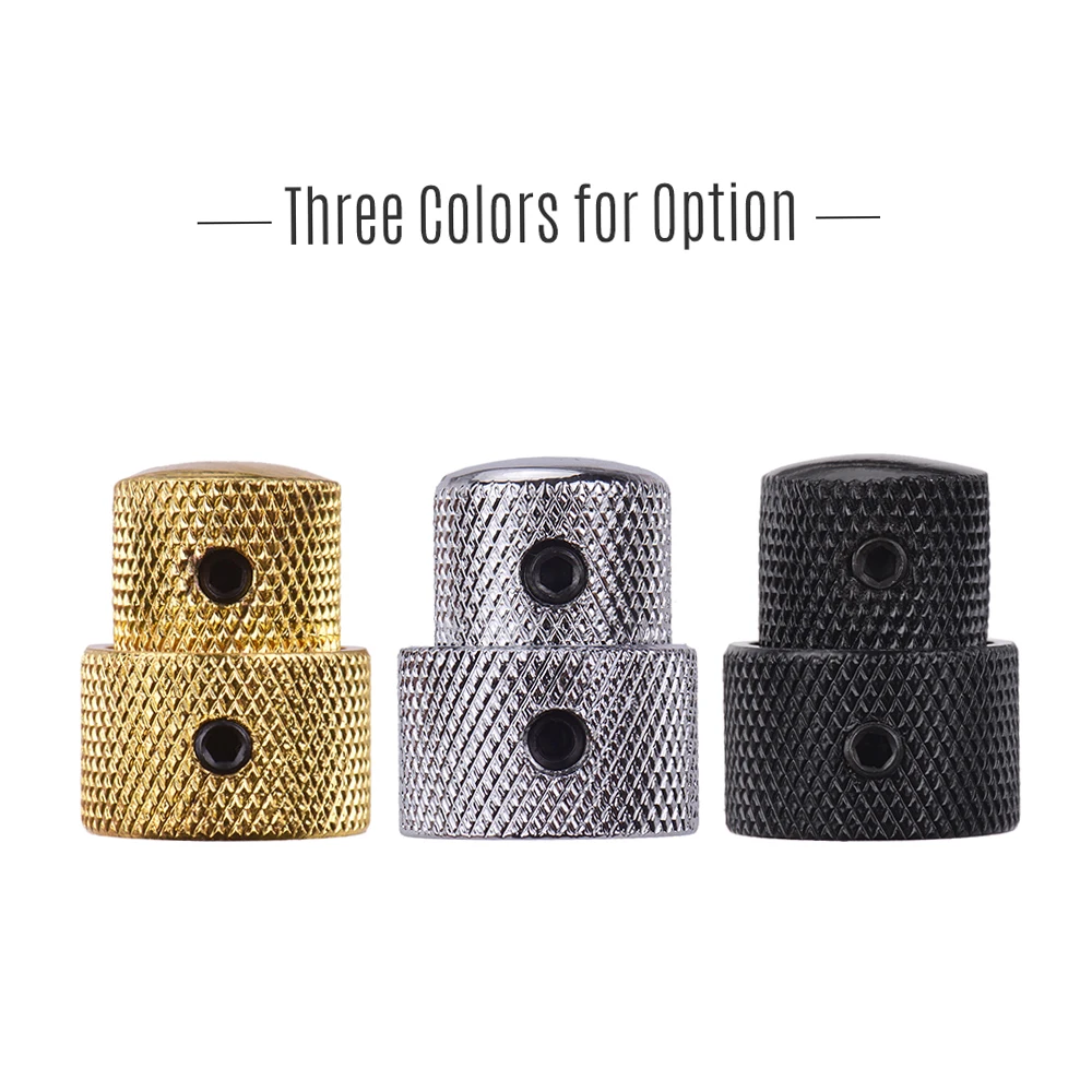 2 Sets Dual Concentric Stacked Control Knobs for Electric Bass Guitars Guitar Knob Accessories Black/Gold/Silver Colors