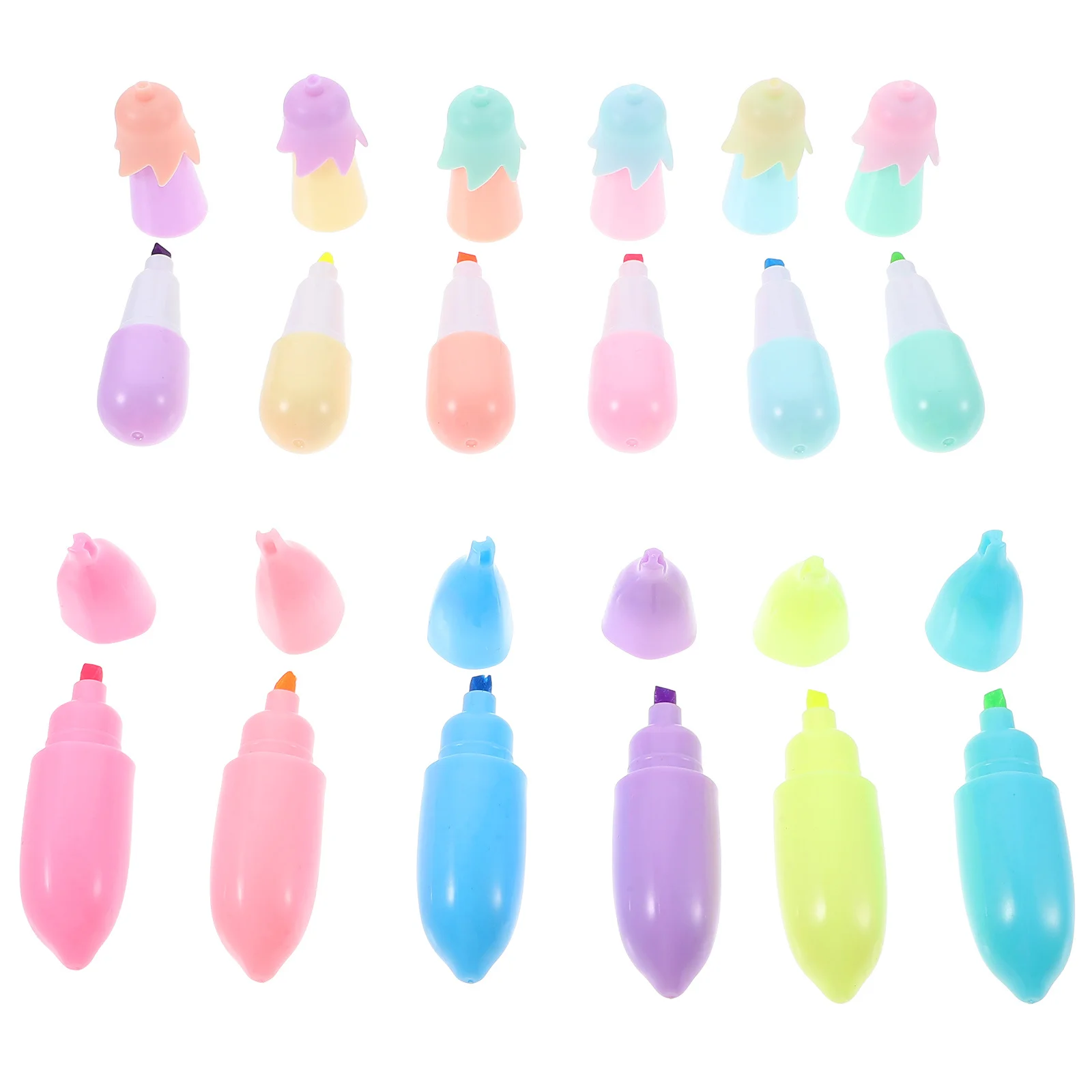 

12pcs Fluorescent Pens Cute Highlighters Kawaii Bright Color Marker Pens For Students Stationery Office School Study Emphasizing