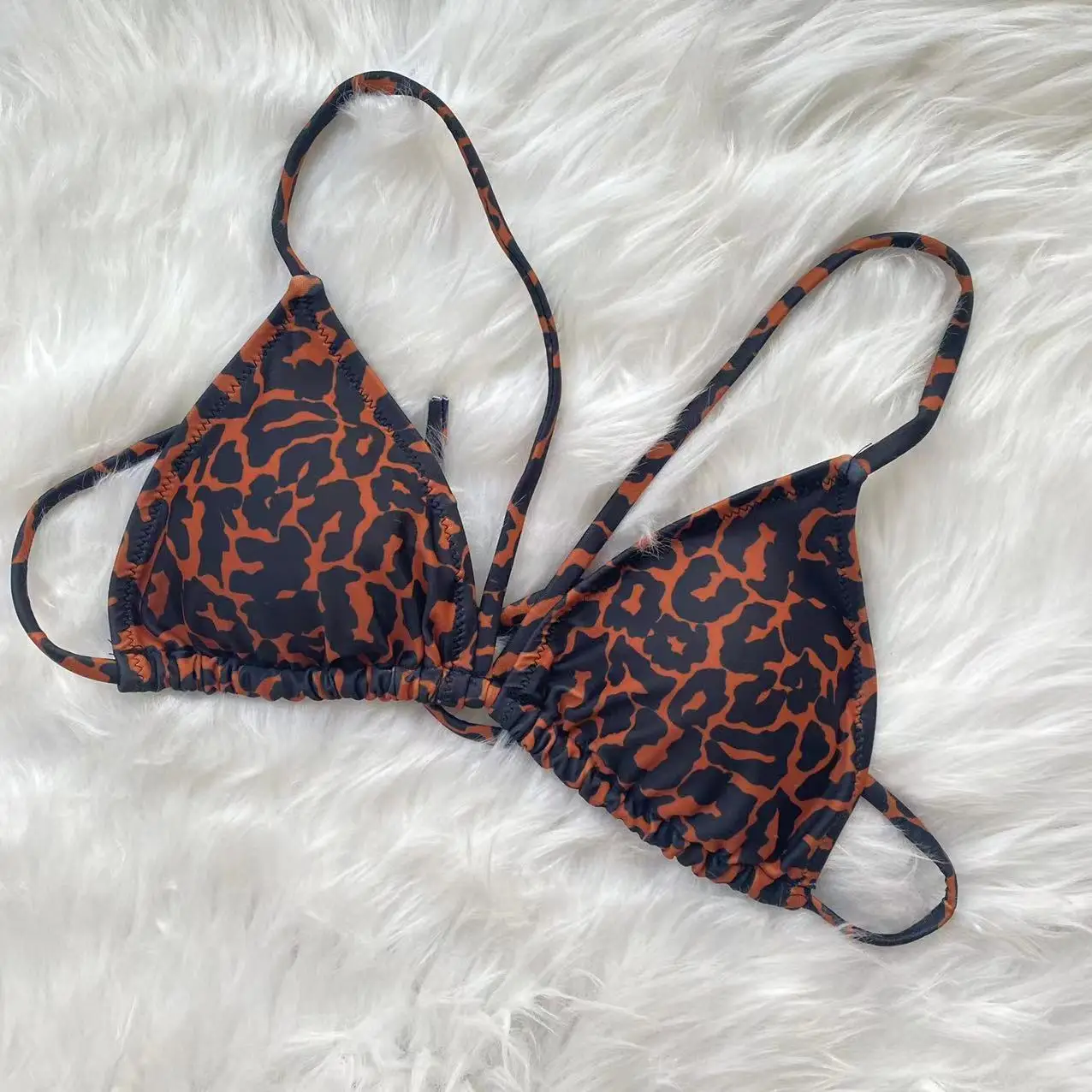 High Cut Micro Bikini Women Leopard Bandage Lace Up Swimsuit Sexy Bathing Suit Padded Thong Swimwear Biquini Trajes De Baño 2023