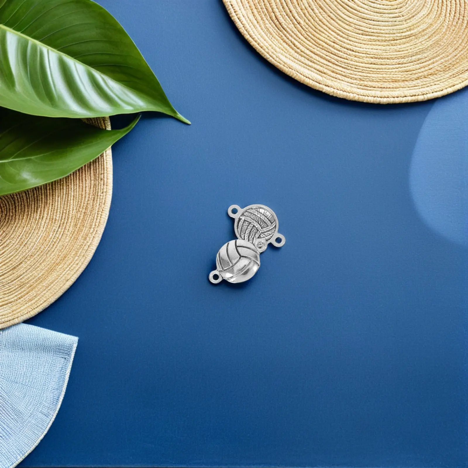 

60Pcs Volleyball Pendant Charms Silver Finish Alloy Sport Theme Connectors for DIY Necklace Bracelet Jewelry Making