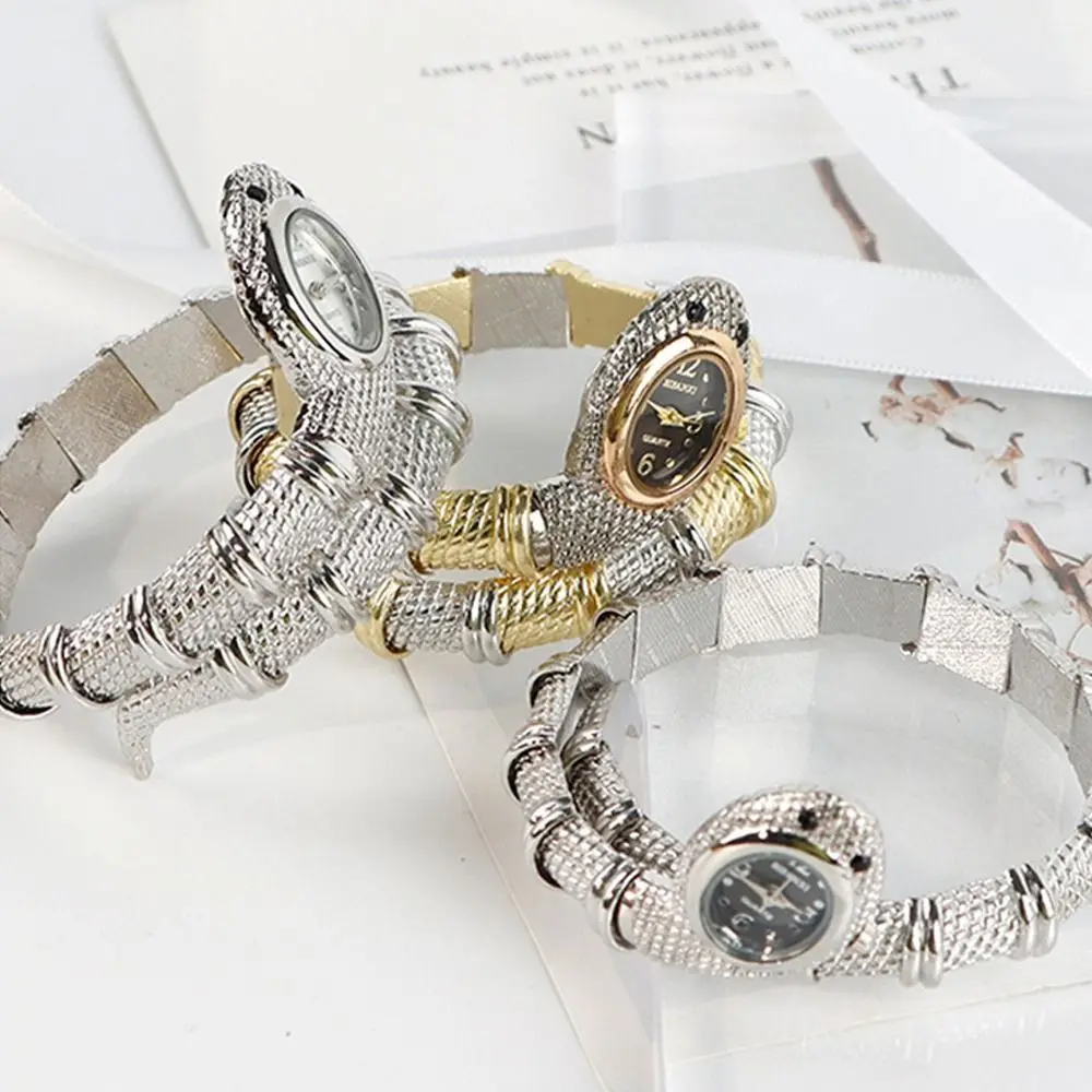 

Новые кварцевые часы в форме змеи, повседневные наручные часы-браслет, женские часы